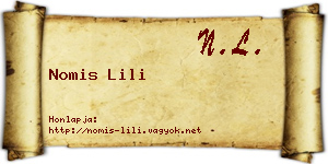 Nomis Lili névjegykártya